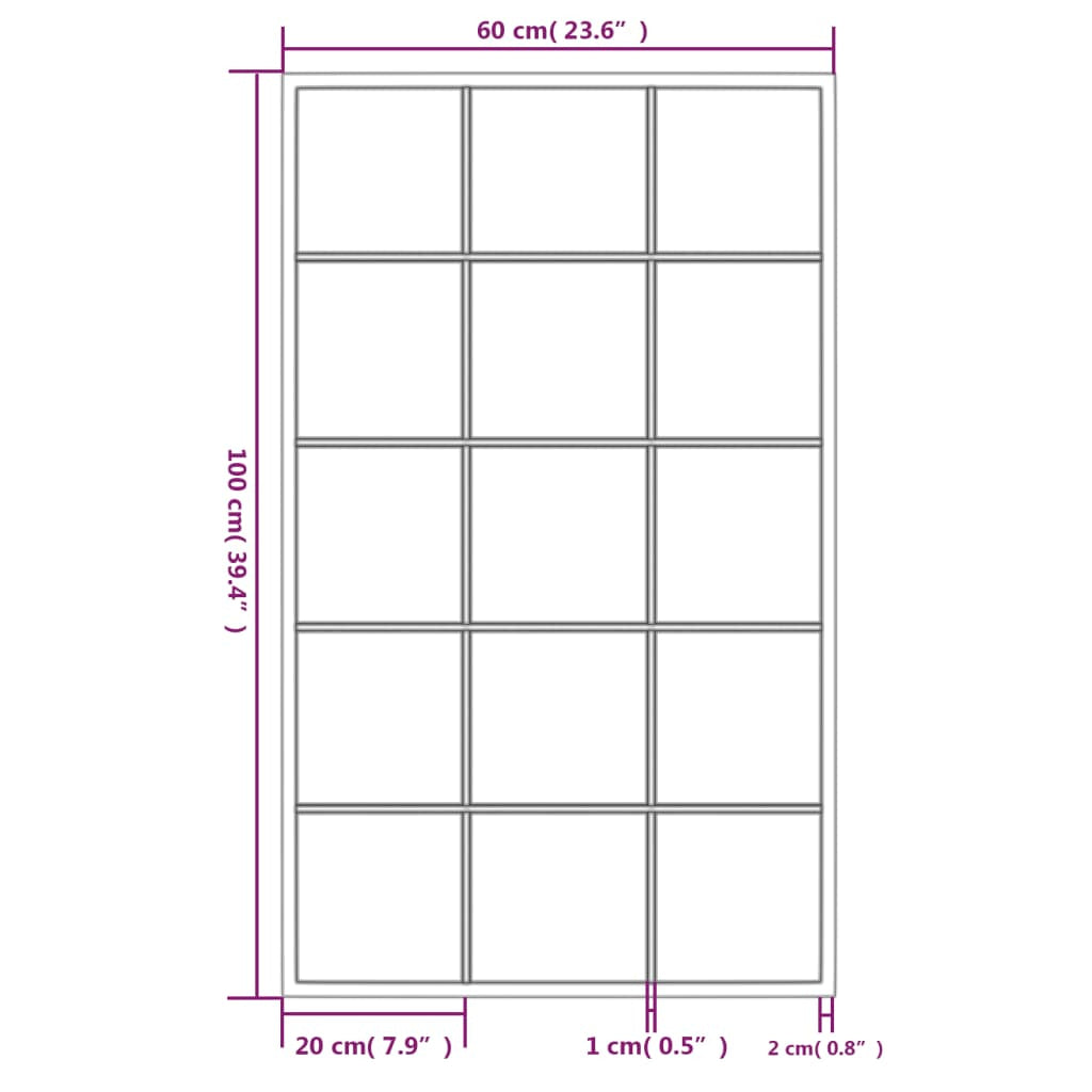 Miroirs muraux 6 pcs noir 100x60 cm métal - XIOS