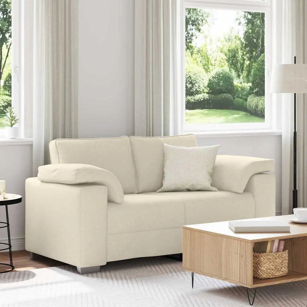 Sofa 2 places Beige 160 cm Tissu en lin mélangé - XIOS