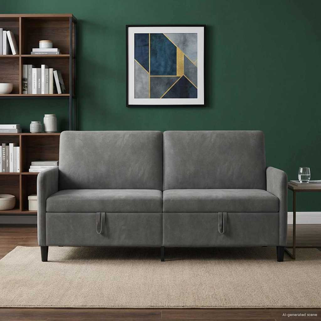 Sofa avec rangement Gris foncé 172 x 78 x 87 cm Polyester - XIOS