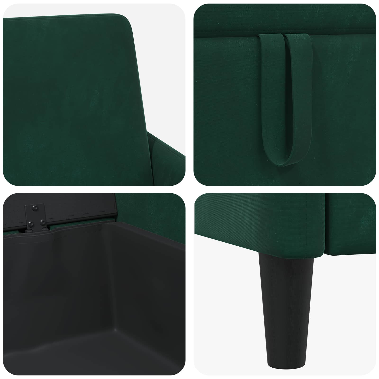 Sofa avec rangement Vert foncé 192 x 78 x 87 cm Polyester - XIOS