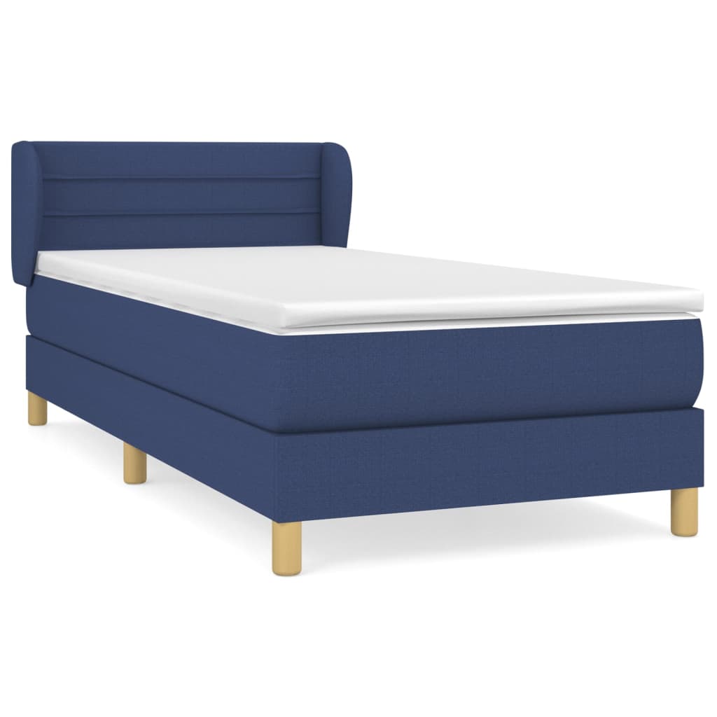 Sommier à lattes de lit avec matelas Bleu 100x200 cm Tissu - XIOS