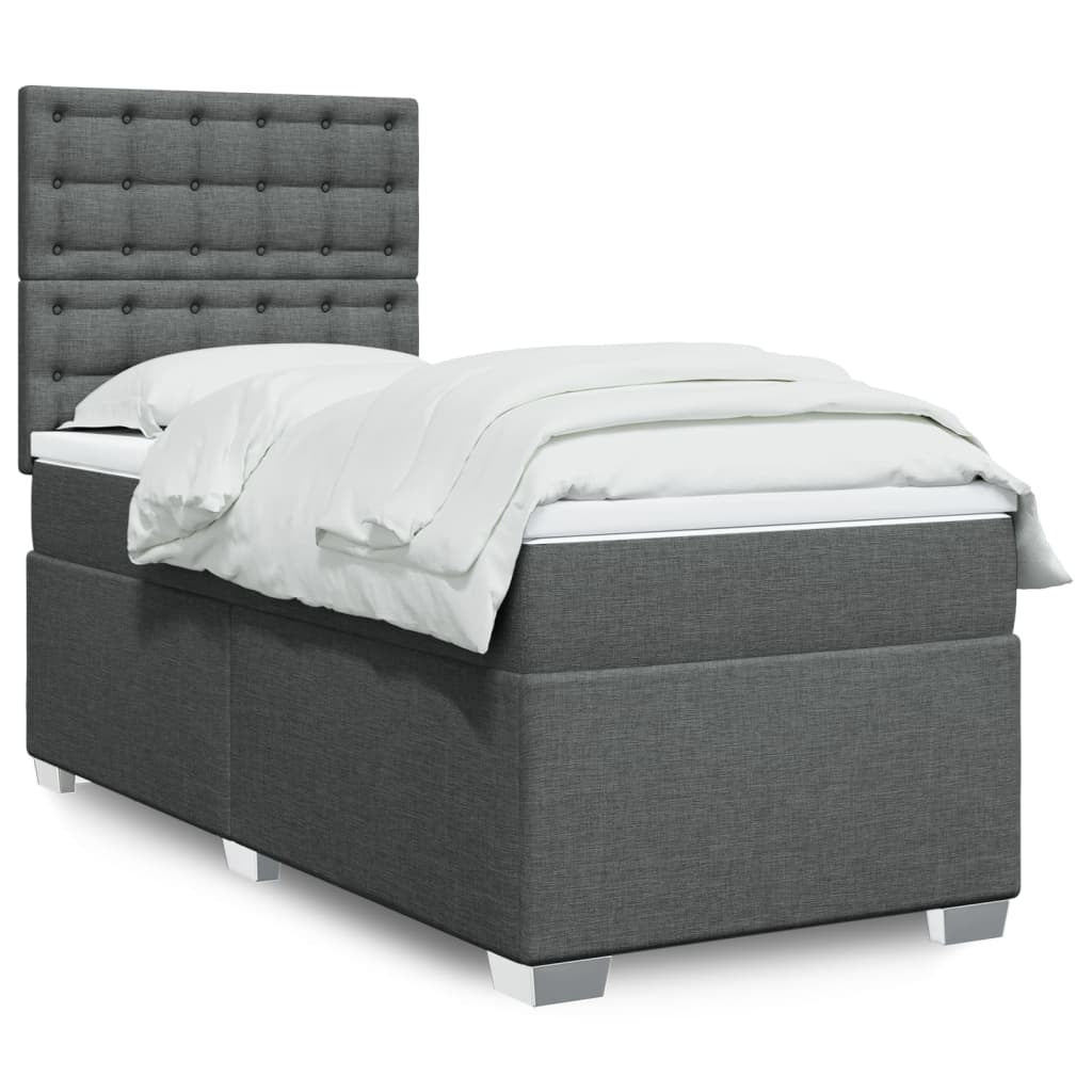 Sommier à lattes de lit avec matelas Gris foncé 80x200 cm Tissu - XIOS