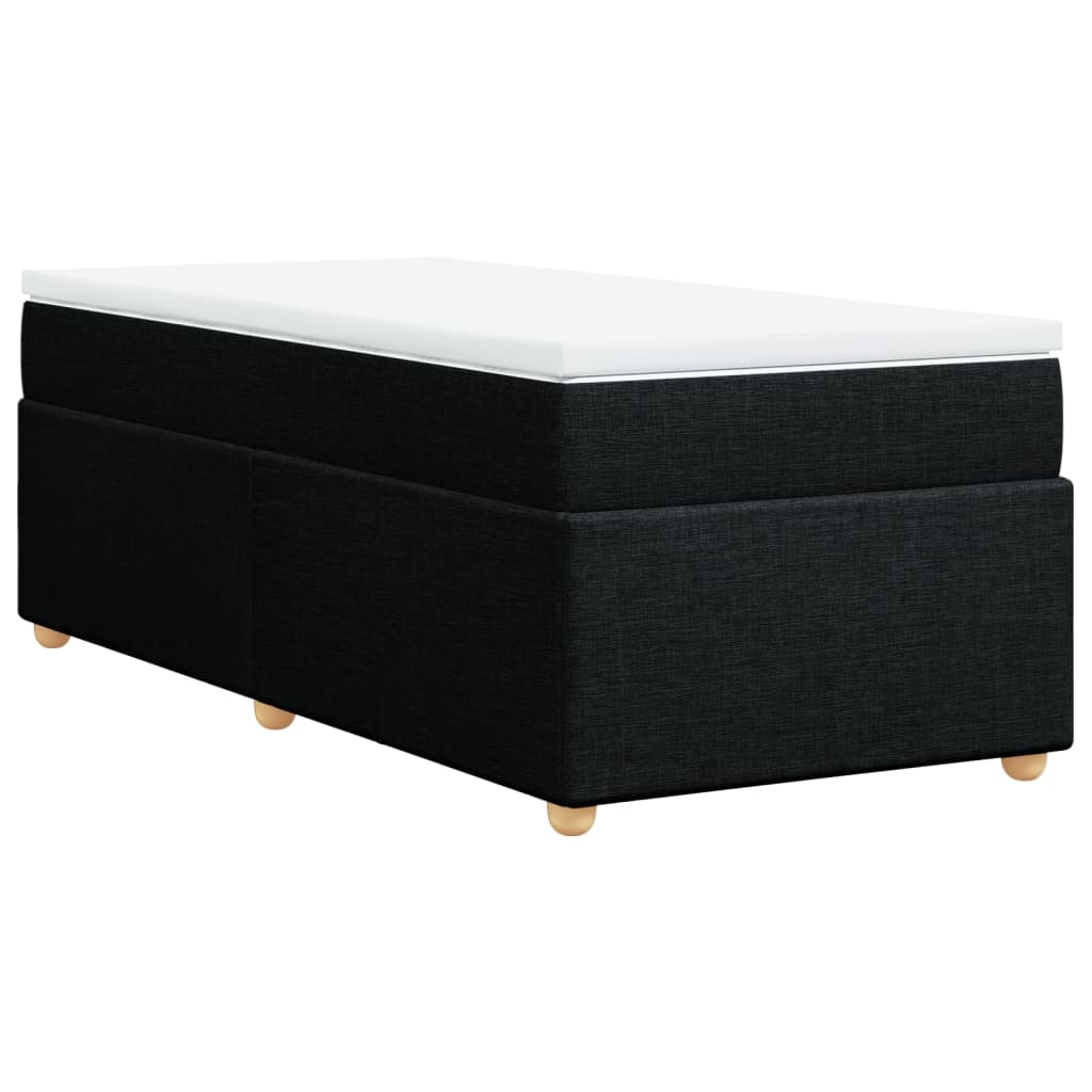Sommier à lattes de lit avec matelas Noir 100x200 cm Tissu - XIOS