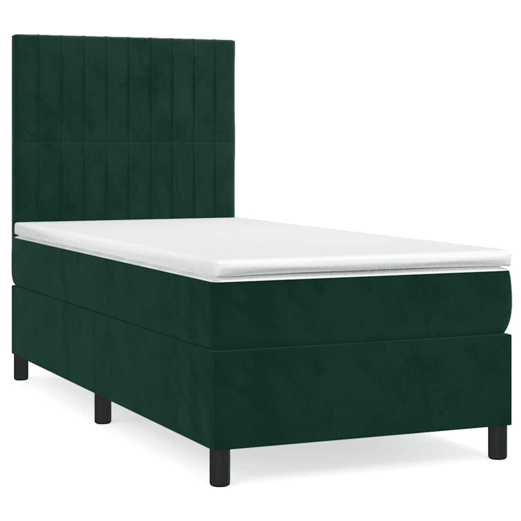 Sommier à lattes de lit avec matelas Vert foncé 100x200 cm - XIOS