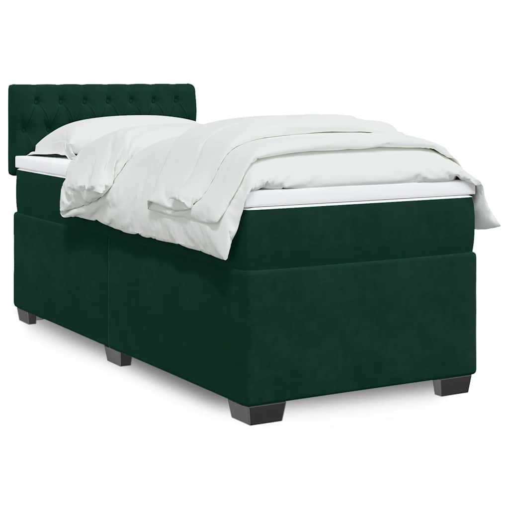 Sommier à lattes de lit et matelas Vert foncé 80x200 cm Velours - XIOS