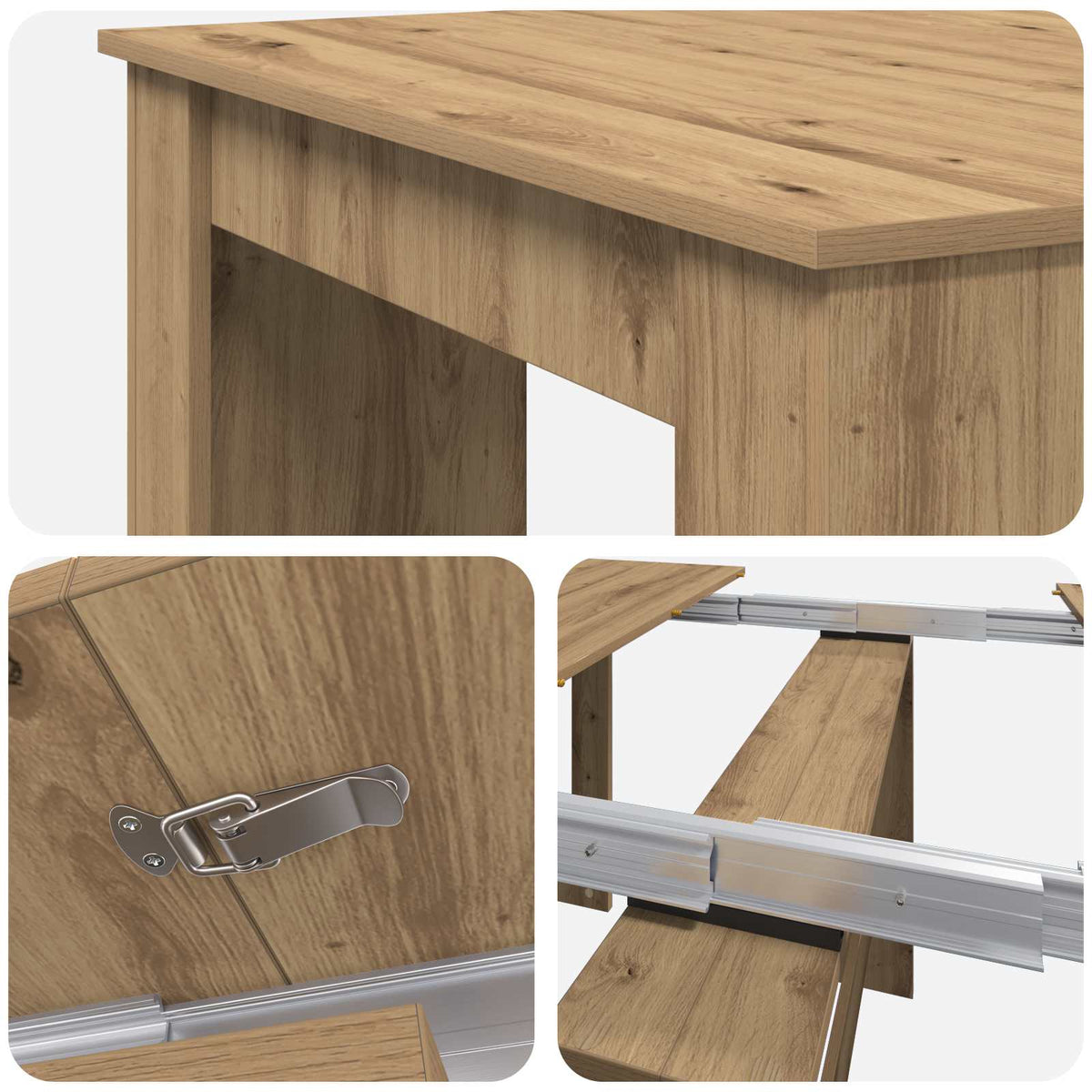 Table à dîner Chêne artisanal 180 x 85 x 75 cm - XIOS