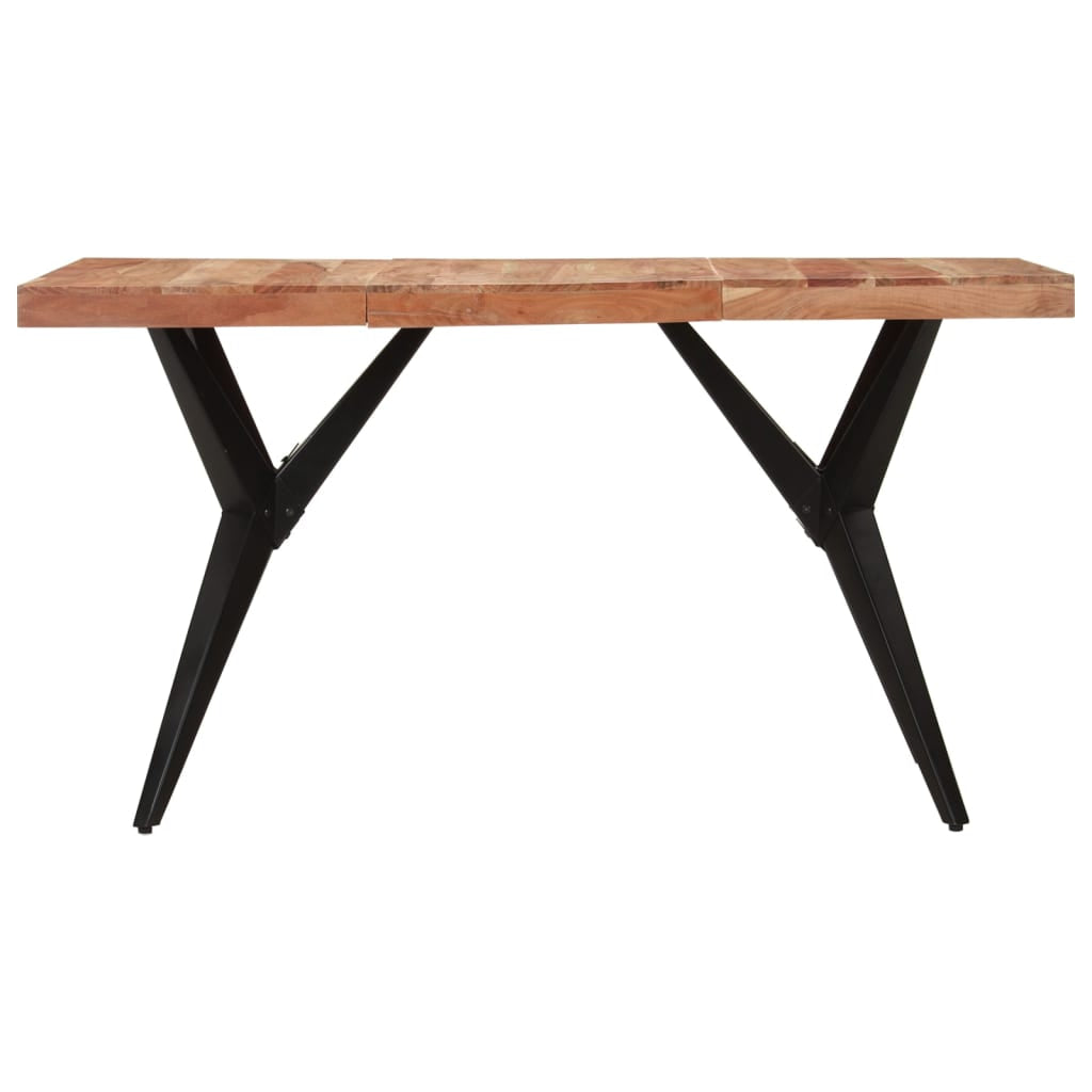 Table à dîner noir 140x70x76 cm bois d’acacia solide - XIOS