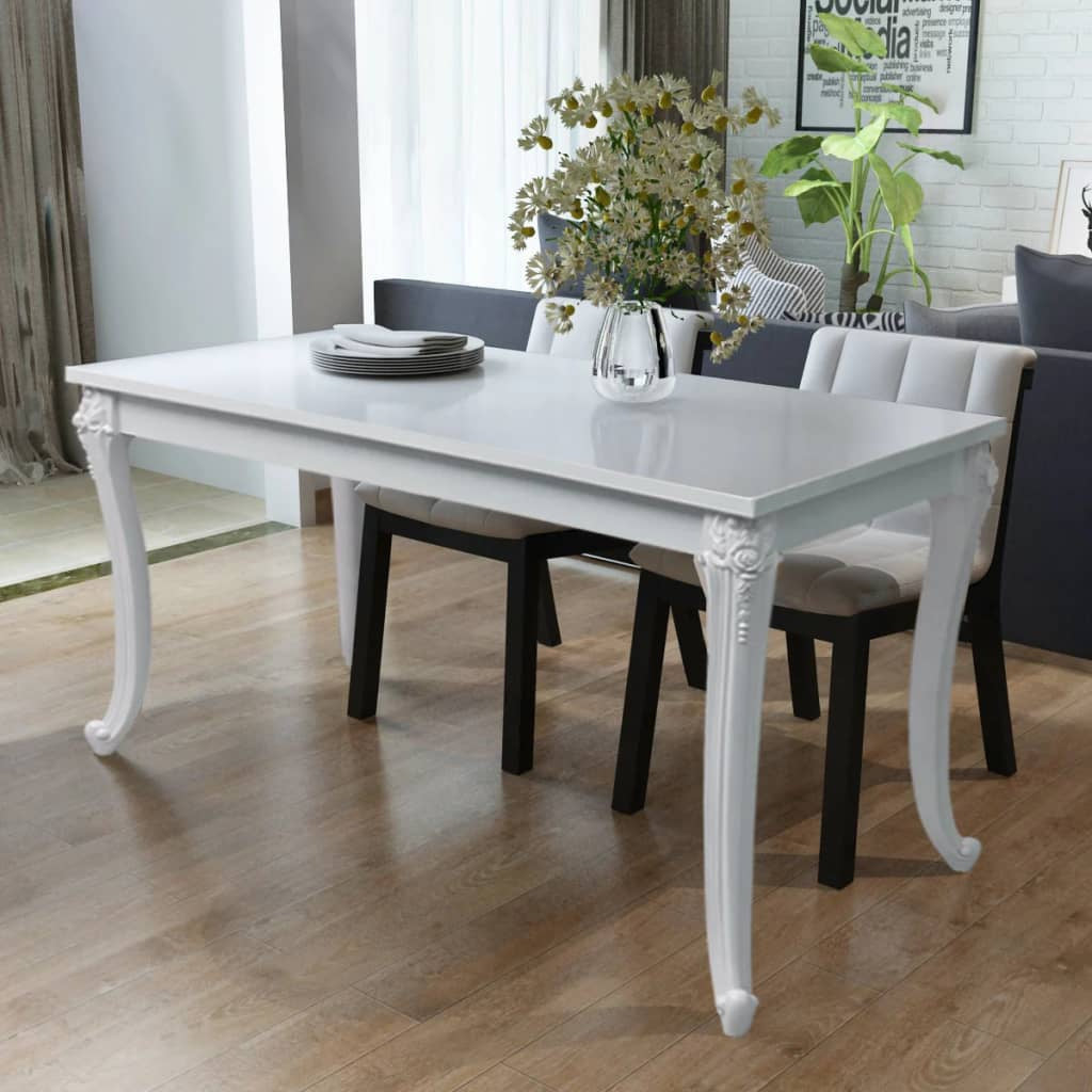 Table à manger 116x66x76 cm blanc brillant - XIOS