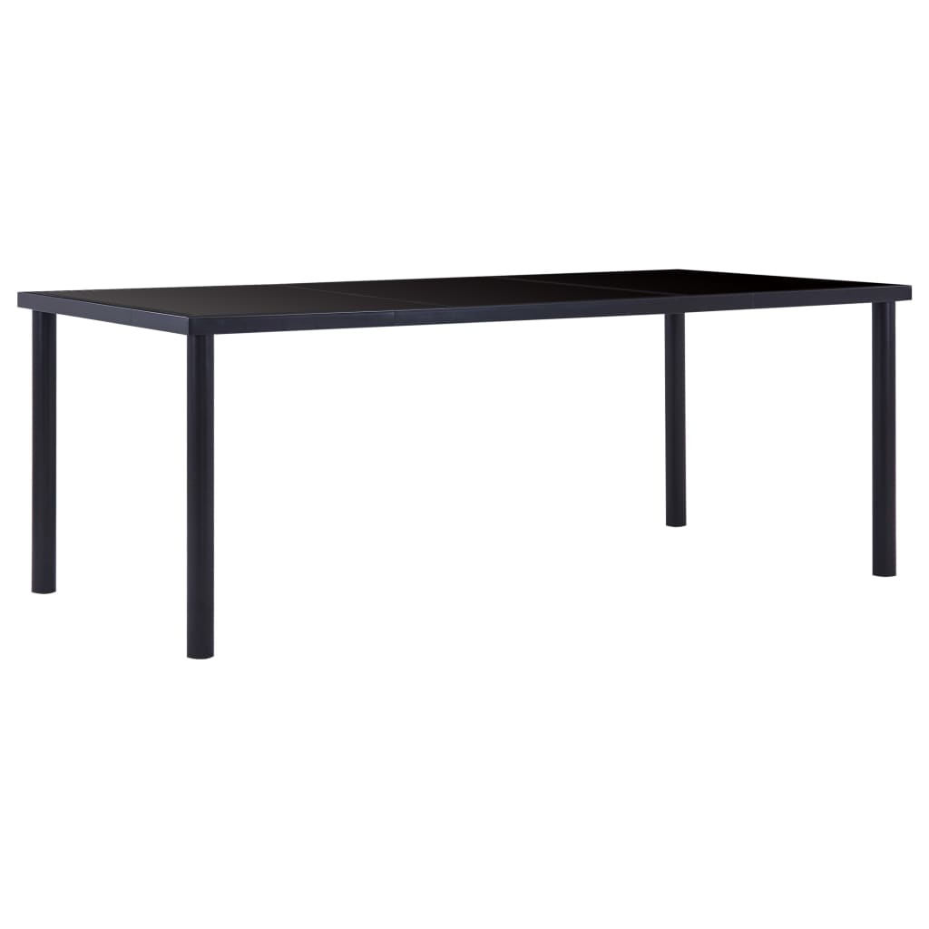 Table à manger Noir 200x100x75 cm Verre trempé - XIOS