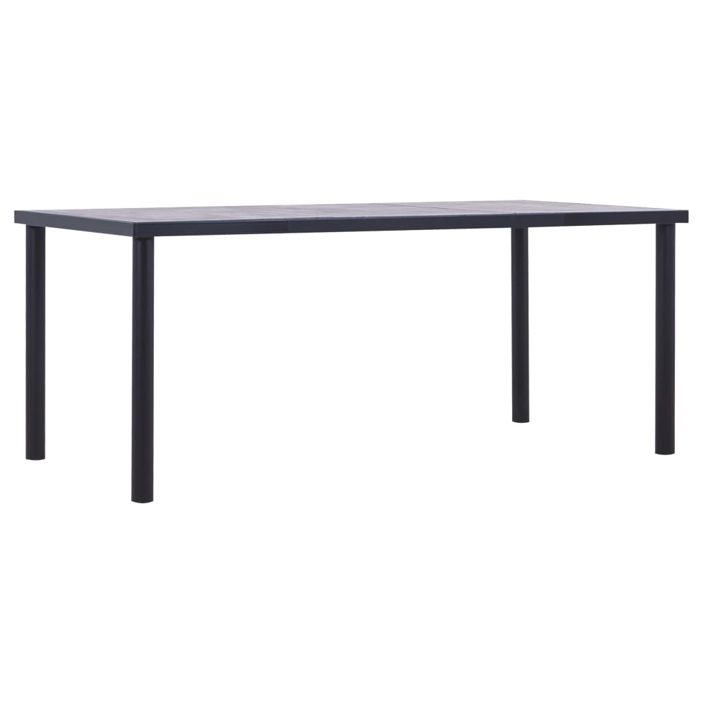 Table à manger Noir et gris béton 180x90x75 cm MDF - XIOS
