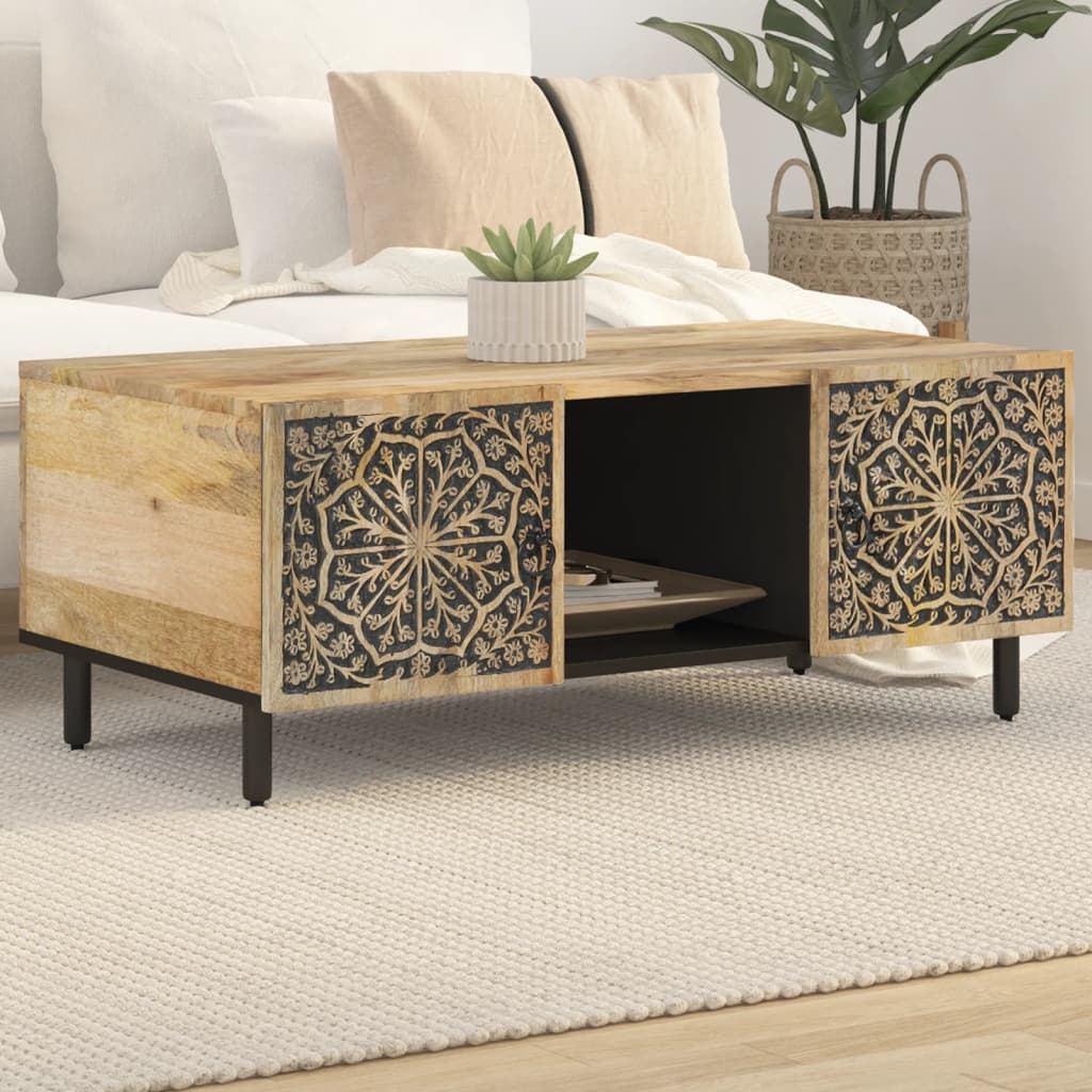 Table basse 100x54x40 cm bois de manguier massif - XIOS