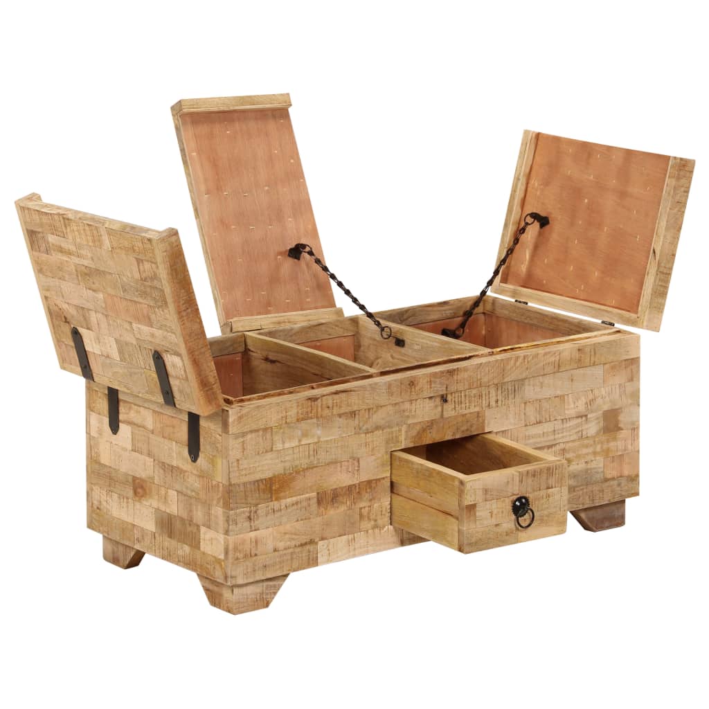 Table basse Bois de manguier massif 80x40x35 cm - XIOS
