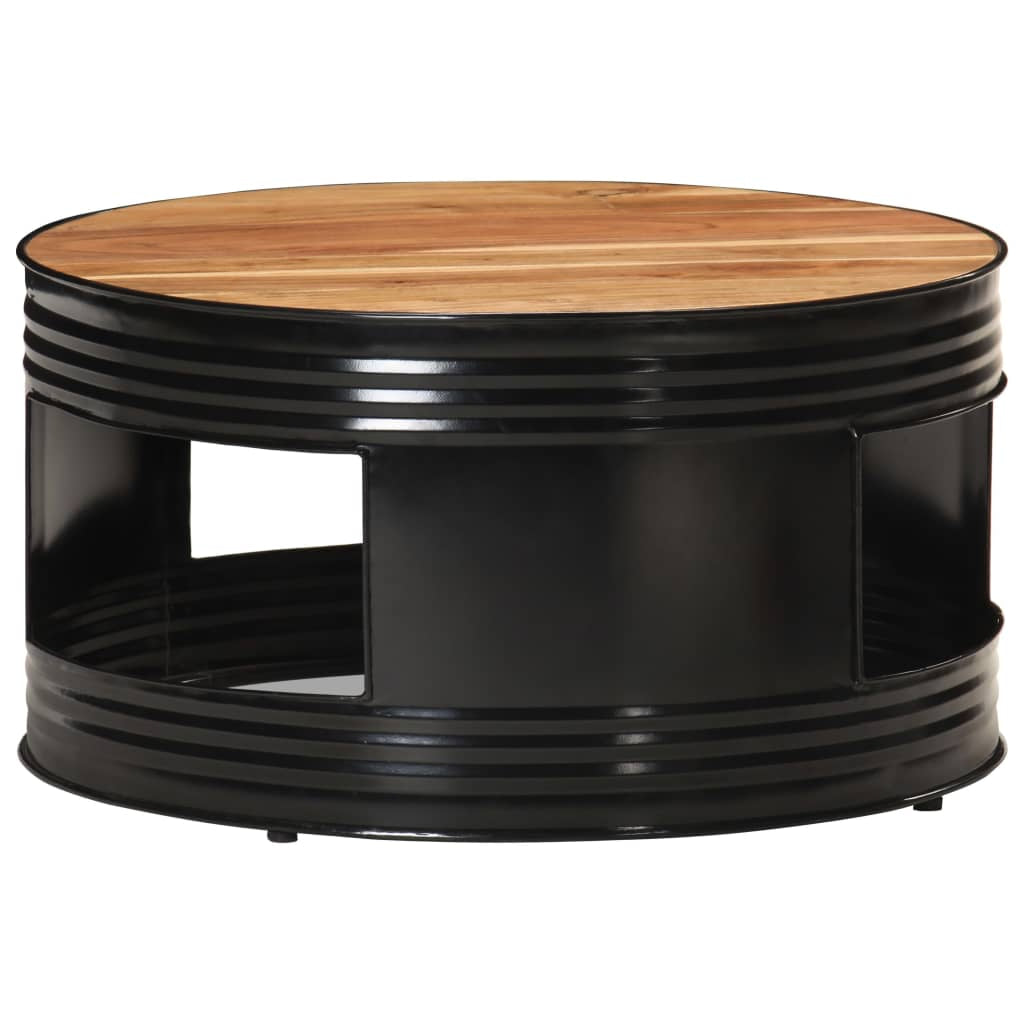 Table basse Noir 68x68x36 cm Bois d’acacia massif - XIOS