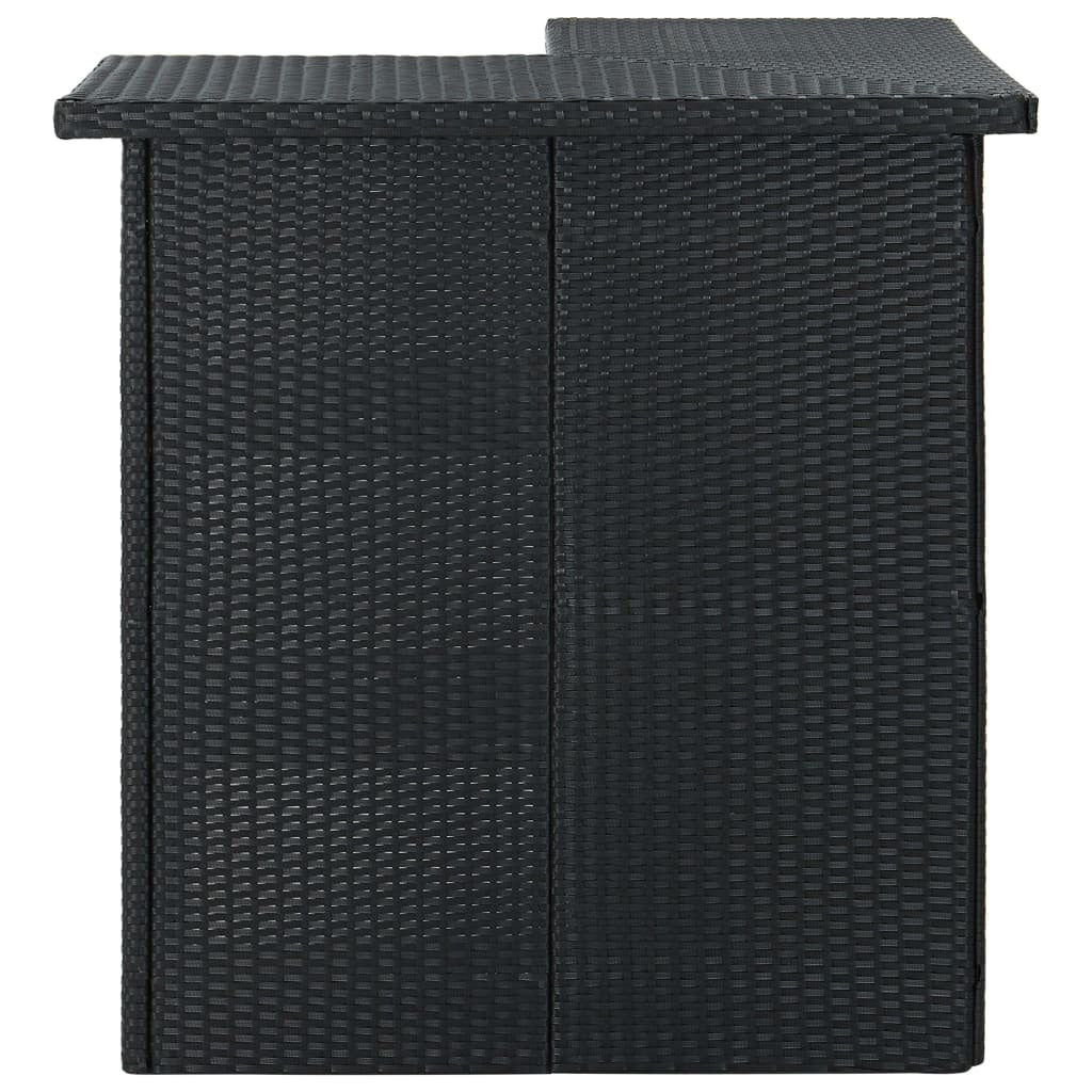 Table d’angle de bar Noir 100x50x105 cm Résine tressée - XIOS