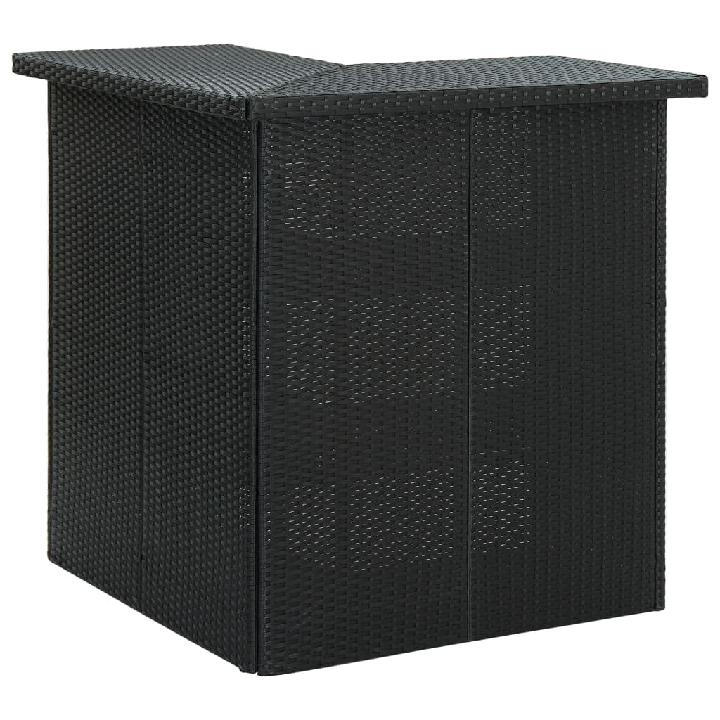 Table d’angle de bar Noir 100x50x105 cm Résine tressée - XIOS