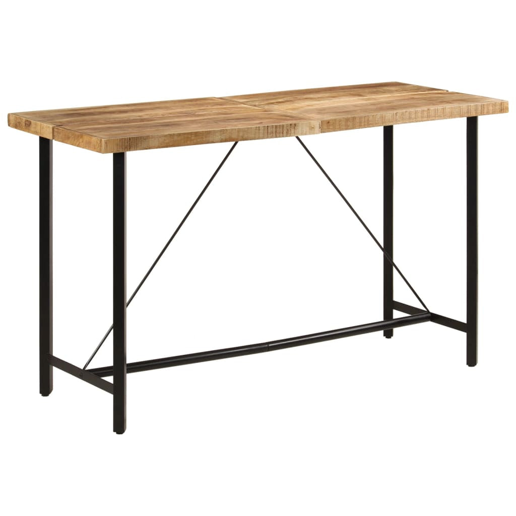 Table de bar 180x70x107 cm bois massif de manguier et fer - XIOS