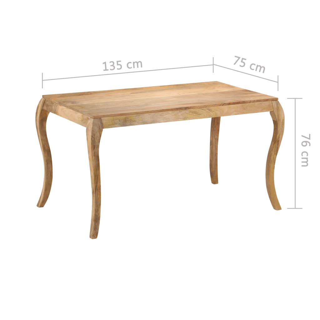 Table de salle à manger 135x75x76 cm Bois de manguier massif - XIOS