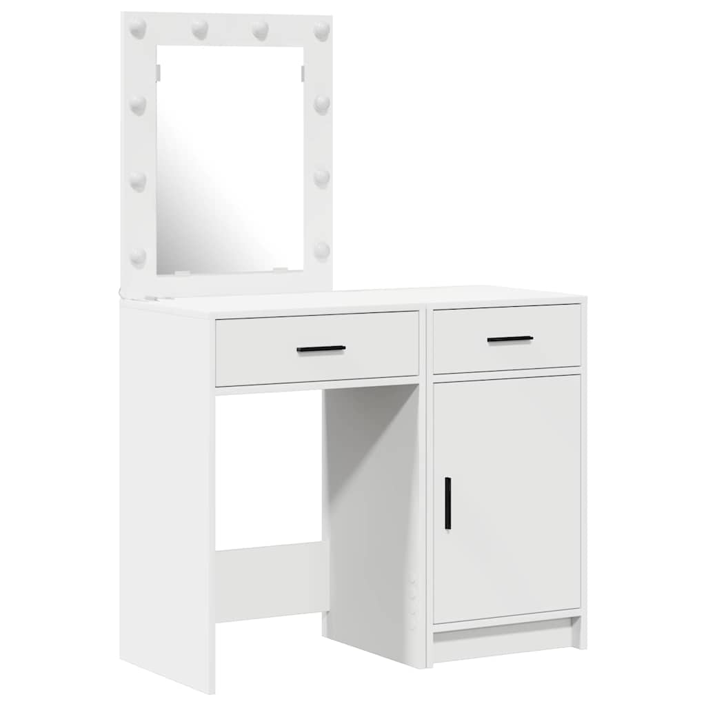 Table de Toilette 2 pc Blanc 50 x 41 x 135 cm Bois d'ingénierie - XIOS