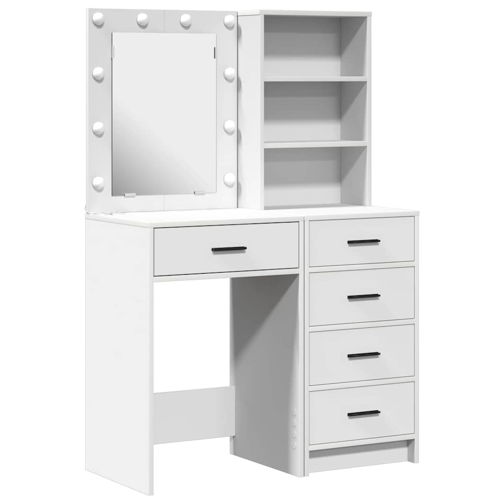 Table de Toilette 2 pc Blanc 50 x 41 x 135 cm Bois d'ingénierie - XIOS