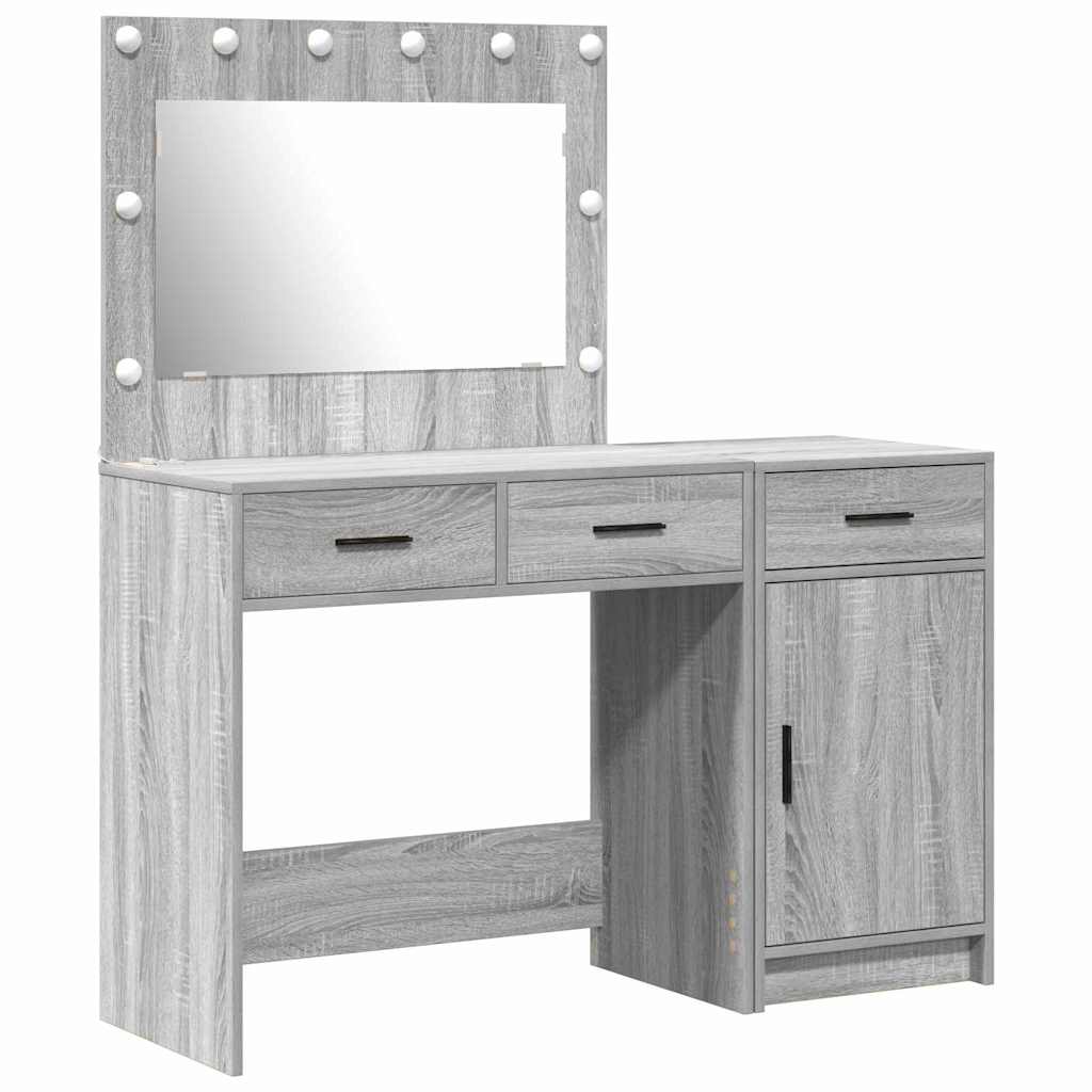 Table de Toilette 2 pc Gris 40 x 41 x 75 cm Bois d'ingénierie - XIOS