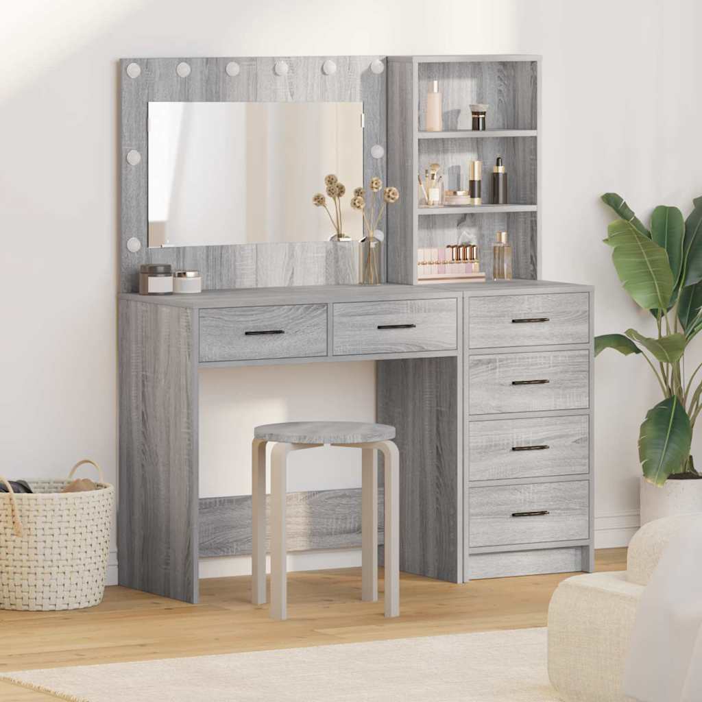 Table de Toilette 2 pc Gris clair 78.5 x 41 x 135 cm - XIOS