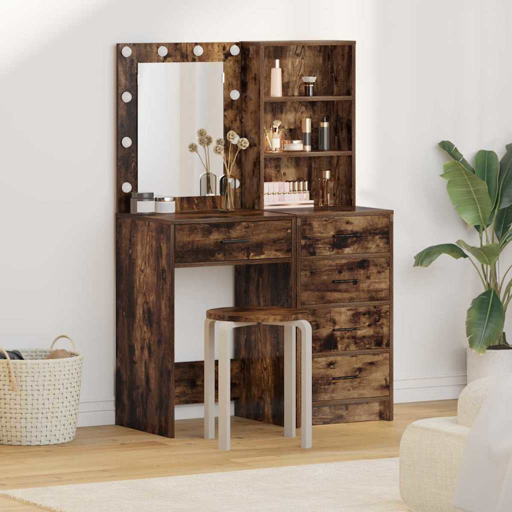 Table de Toilette 2 pc Marron 50 x 41 x 135 cm - XIOS