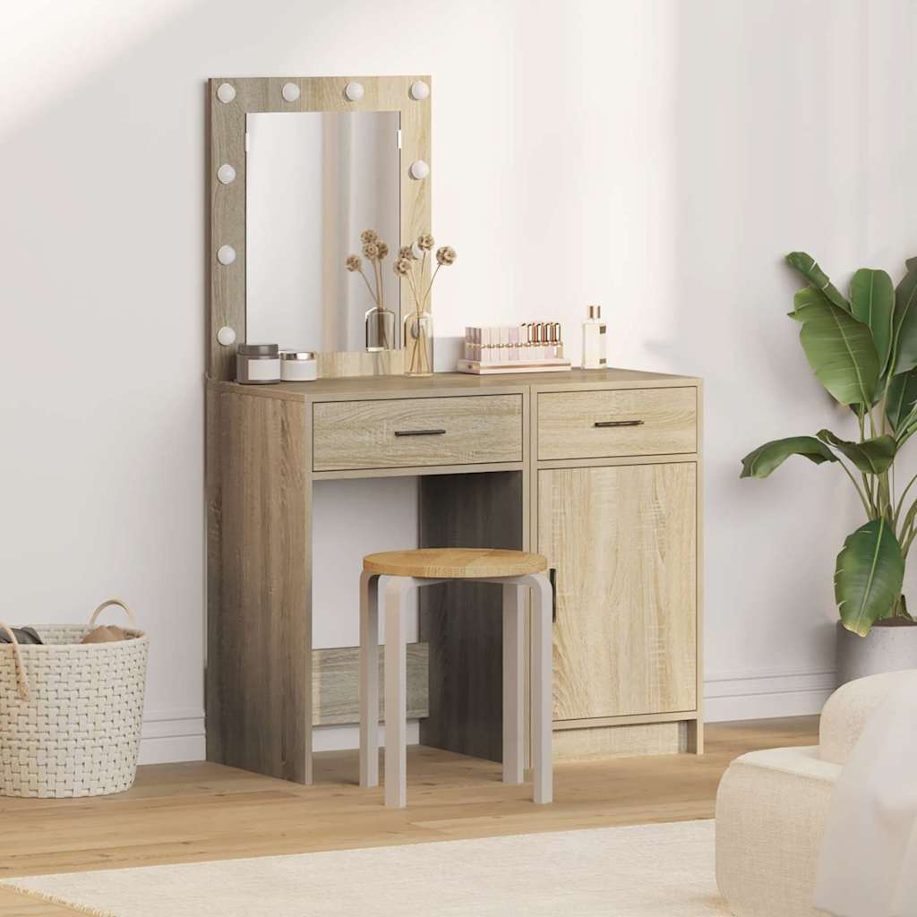 Table de Toilette 2 pc Marron 50 x 41 x 135 cm - XIOS