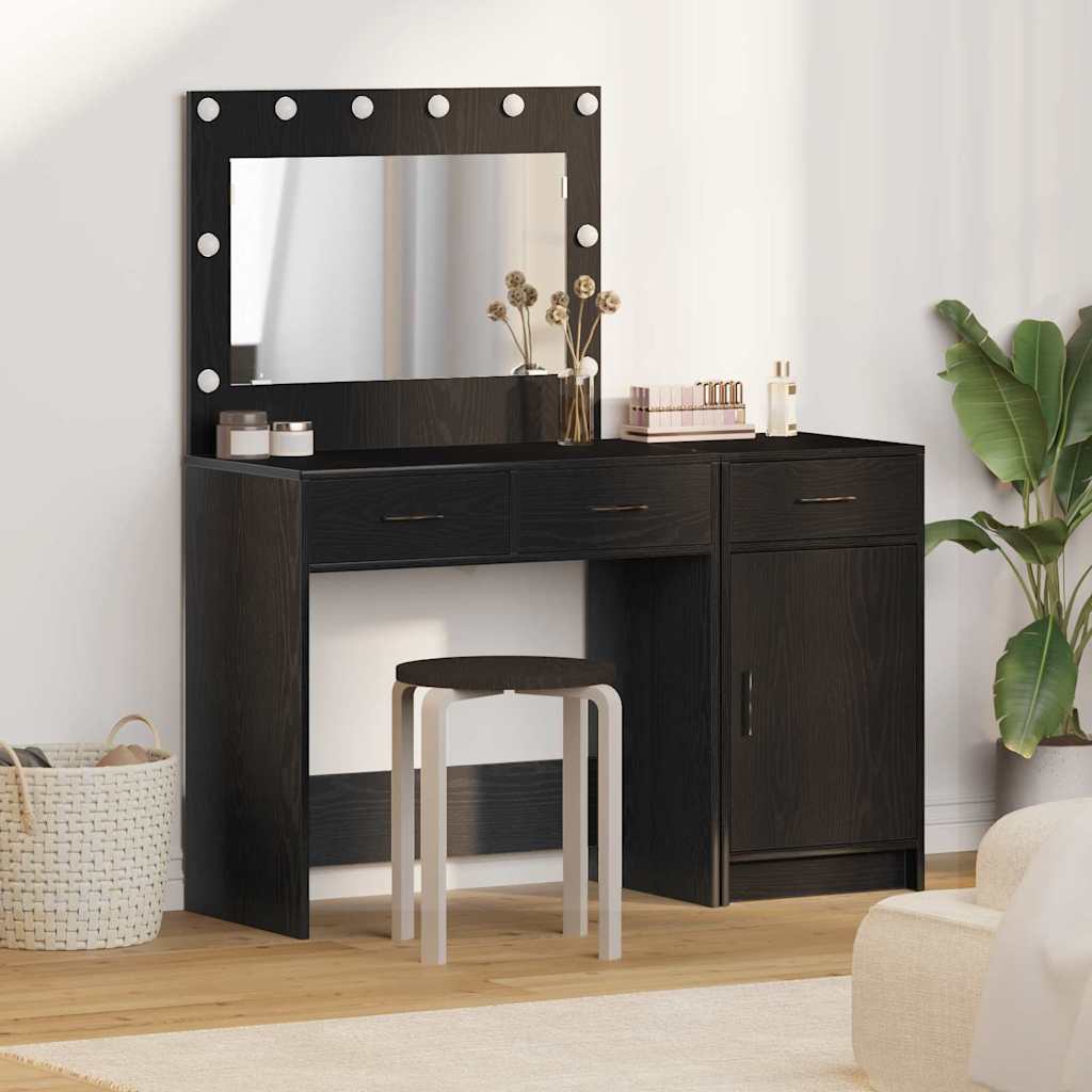 Table de Toilette 2 pc Noir 40 x 41 x 75 cm Bois d'ingénierie - XIOS