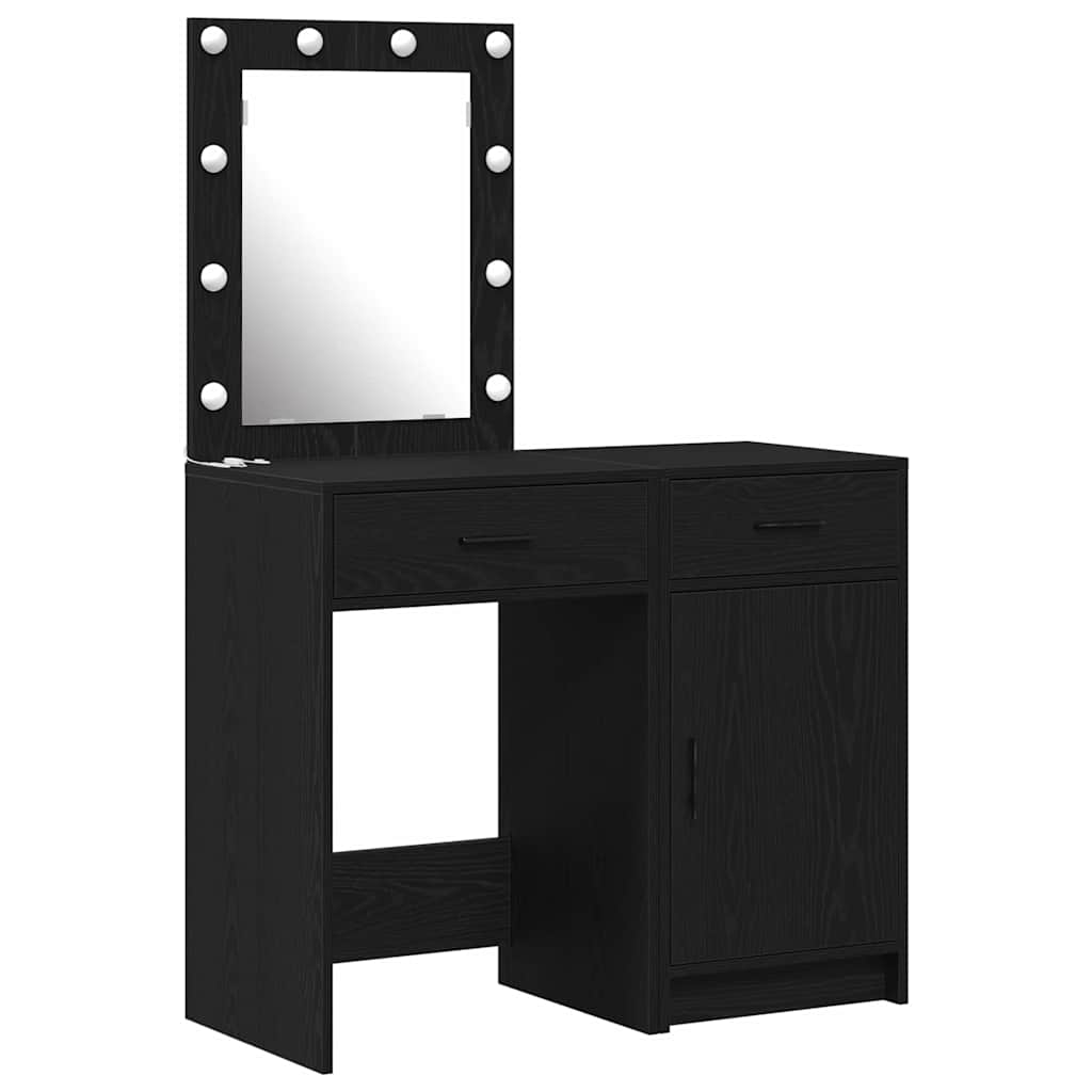 Table de Toilette 2 pc Noir 50 x 41 x 135 cm Bois d'ingénierie - XIOS