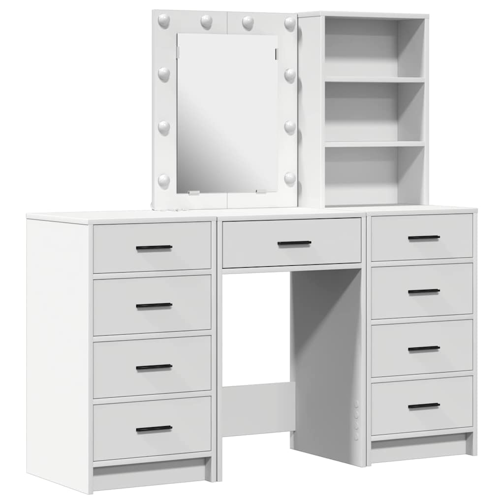 Table de Toilette 3 pc Blanc 40 x 41 x 135 cm Bois d'ingénierie - XIOS