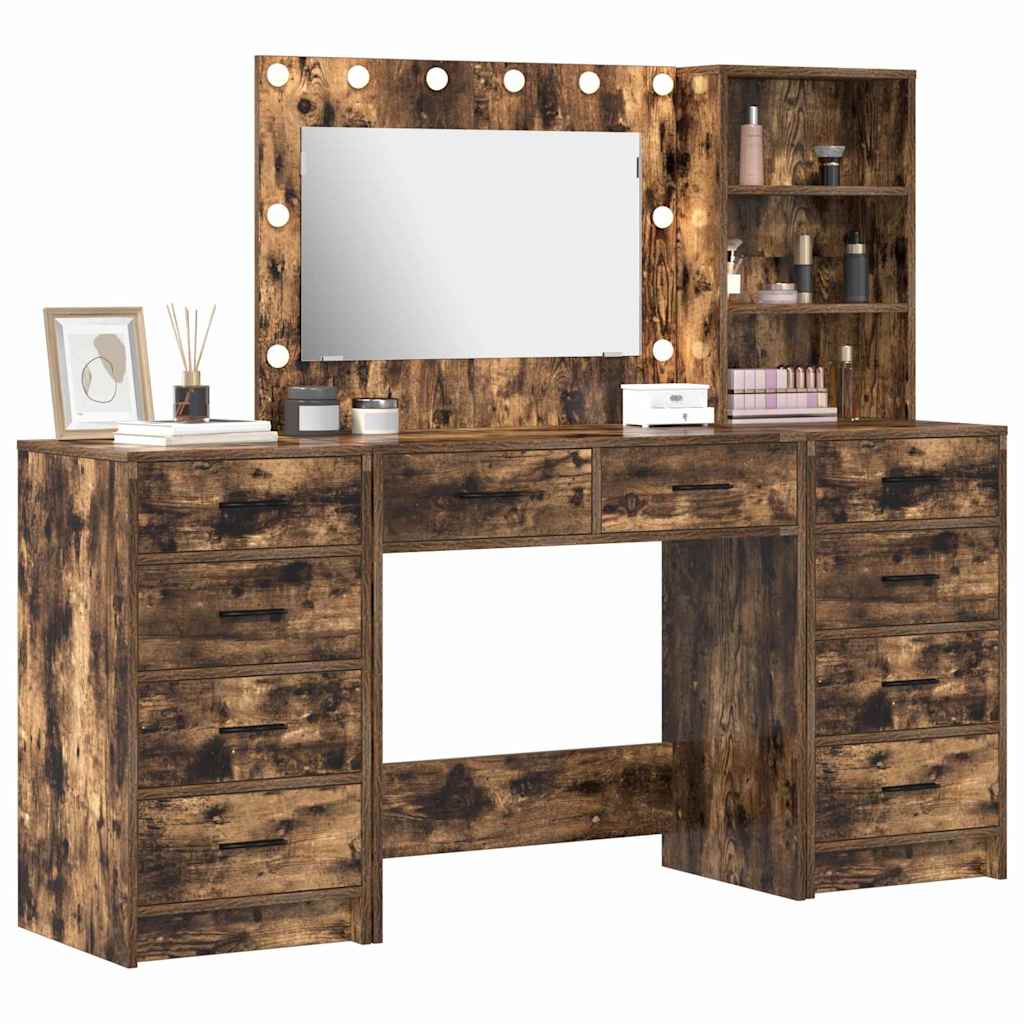 Table de Toilette 3 pc Chêne fumé 78,5 x 41 x 135 cm - XIOS