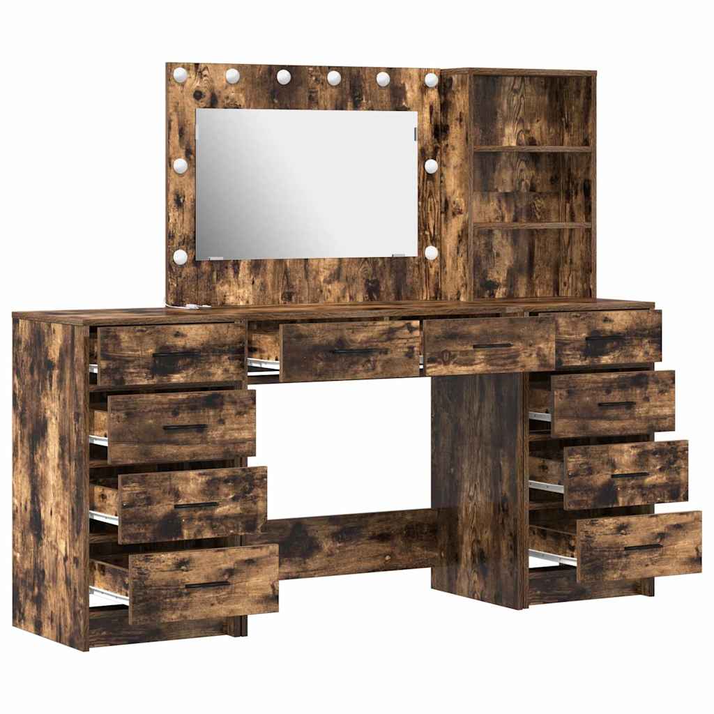 Table de Toilette 3 pc Chêne fumé 78,5 x 41 x 135 cm - XIOS