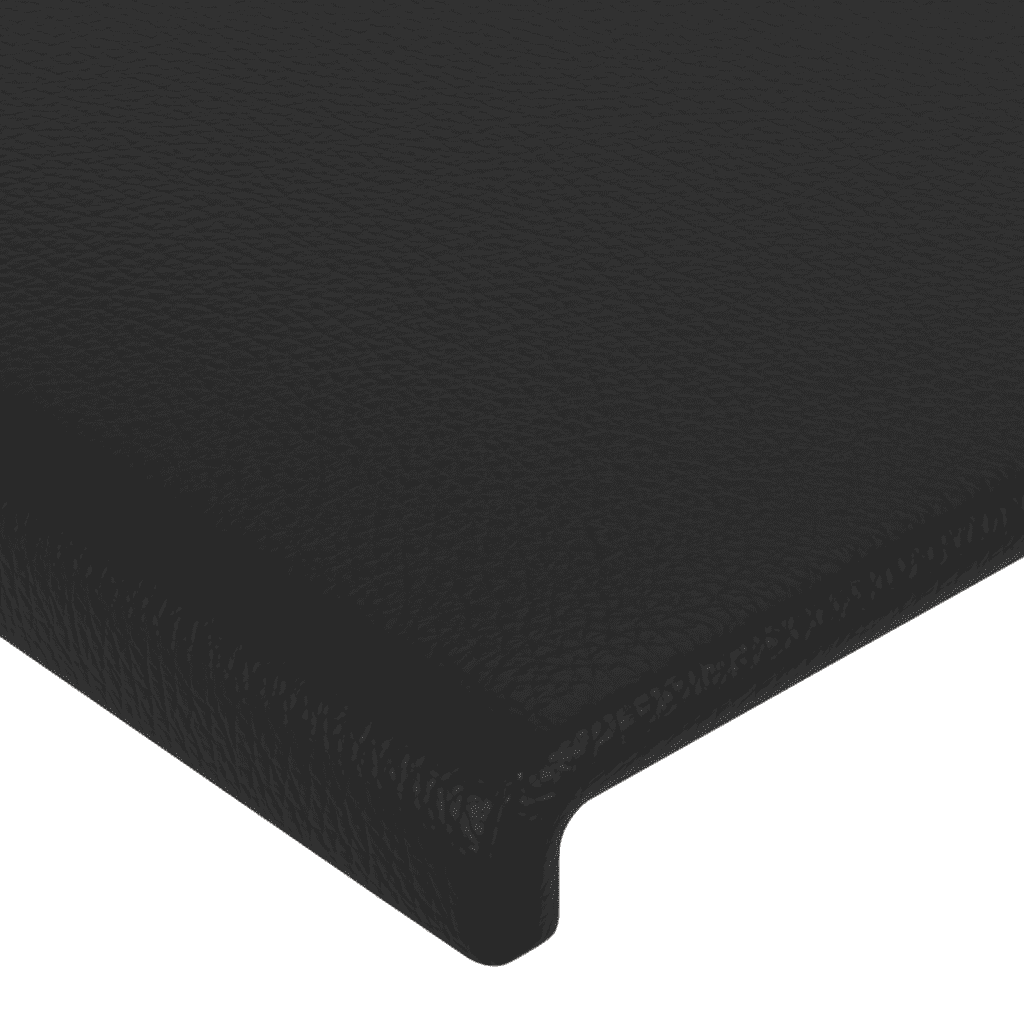 Sommier à lattes de lit avec matelas Noir 90x200 cm Similicuir