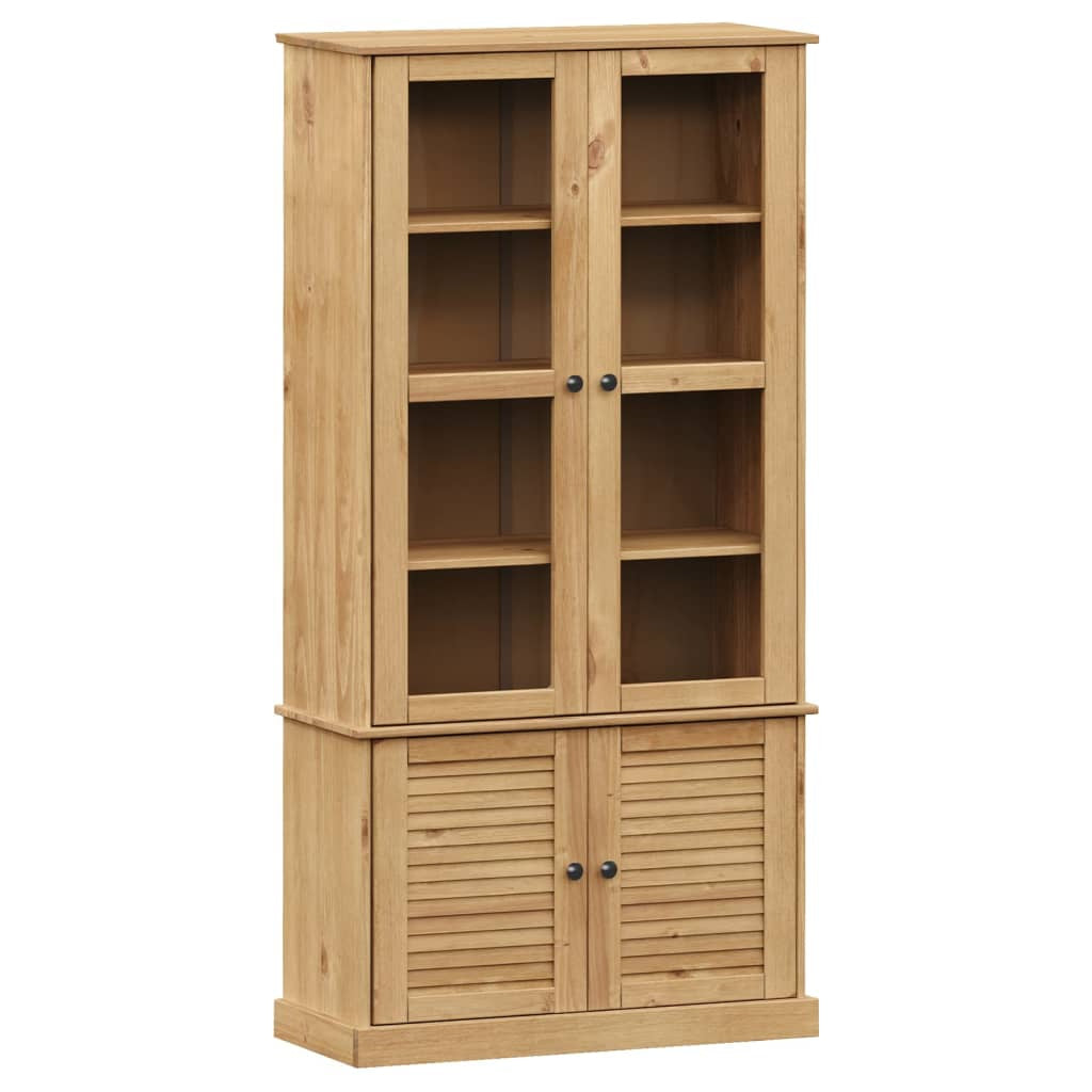 Vitrine en verre VIGO 85x35x170 cm bois massif de pin - XIOS