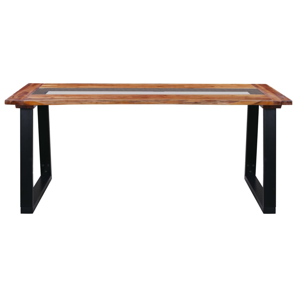 Table de salle à manger 180x90x75 cm Bois d'acacia et verre Tables à manger vidaXL