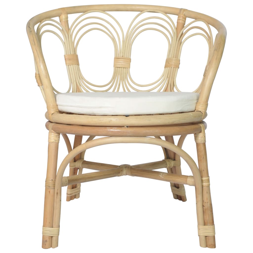 Chaise de salle à manger avec coussin Rotin naturel et lin Chaises de cuisine vidaXL