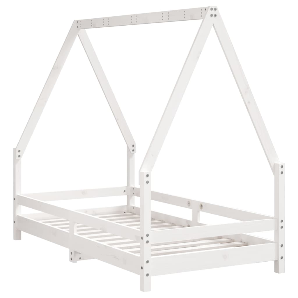 Cadre de lit pour enfant blanc 80x160 cm bois de pin massif Lits bébés et enfants vidaXL