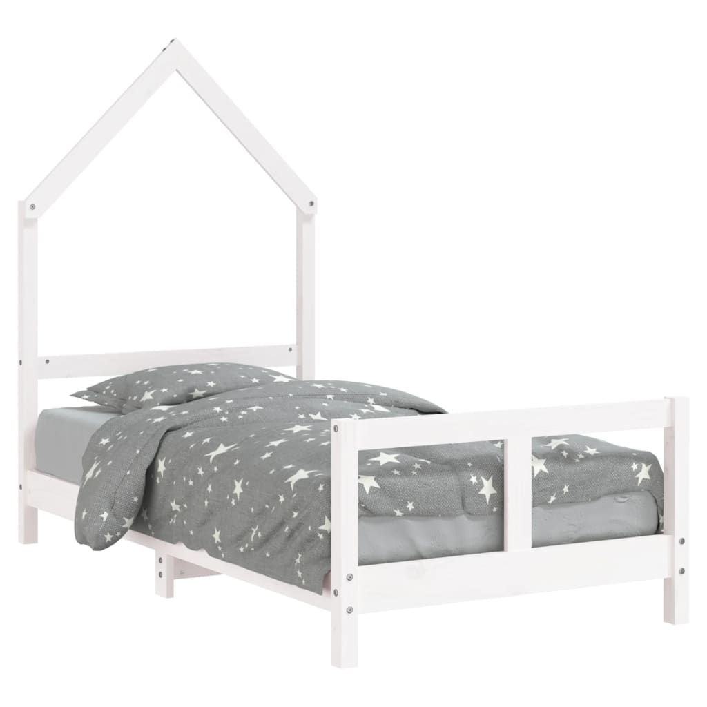 Cadre de lit pour enfant blanc 80x160 cm bois de pin massif Lits bébés et enfants vidaXL