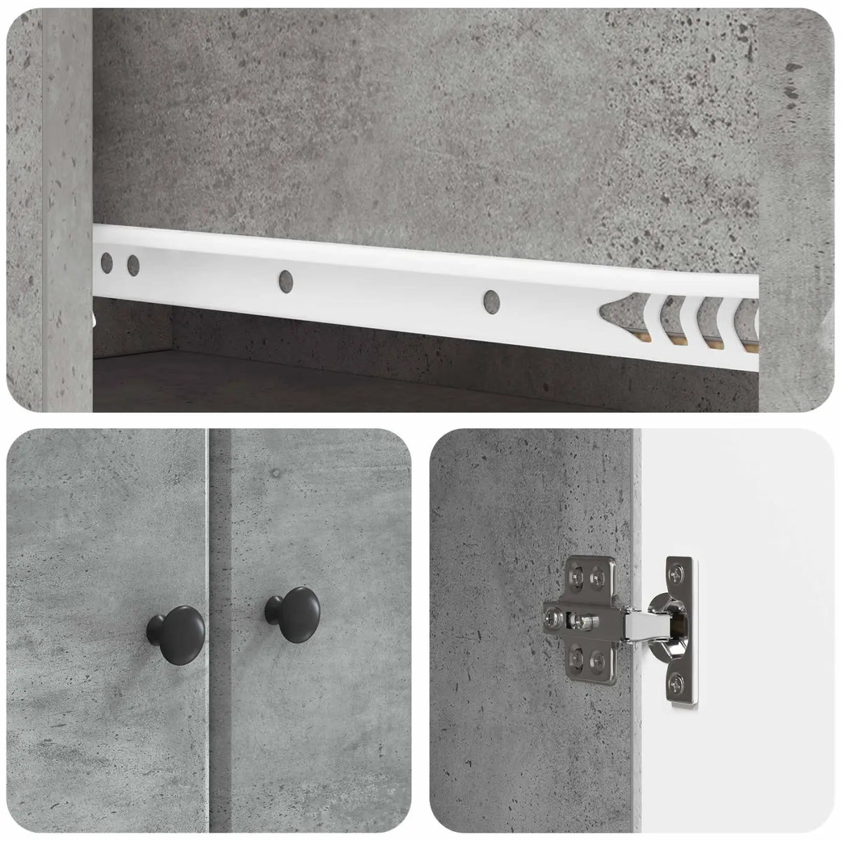 Ensemble de deux buffets gris béton meuble de rangement - XIOS
