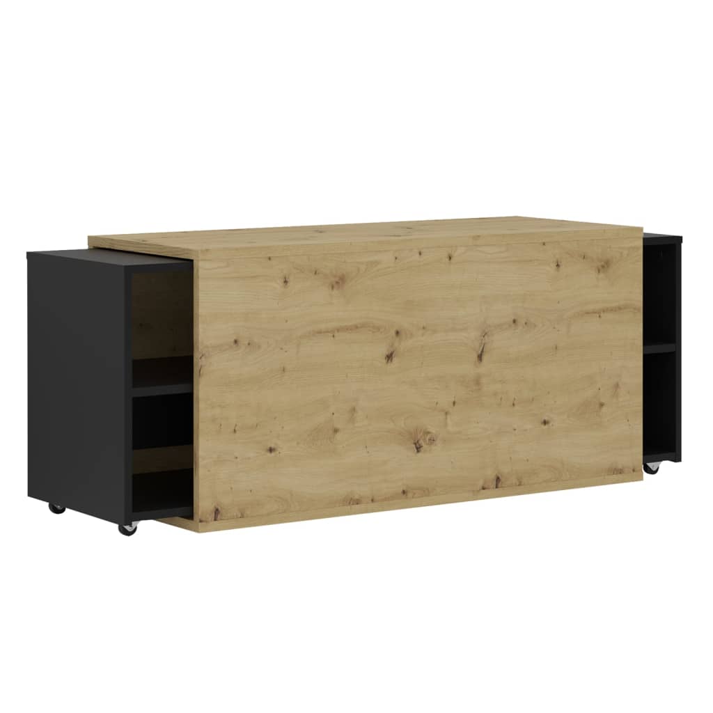 FMD Meuble TV 194,5x39,9x49,2 cm Chêne artisanal et noir Meubles TV FMD   