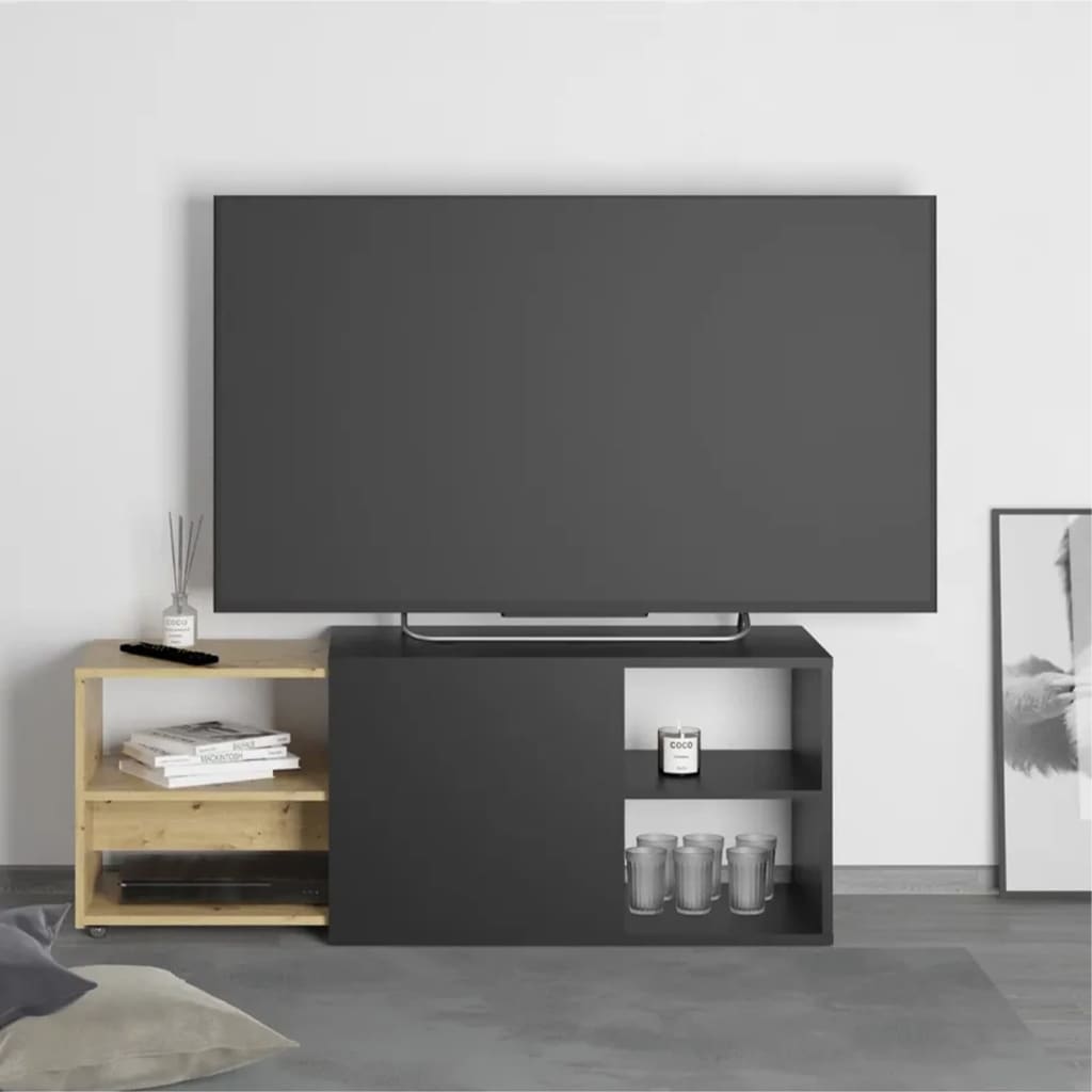 FMD Meuble TV avec 2 compartiments ouverts 133,5x39,9x49,2 cm Meubles TV FMD   