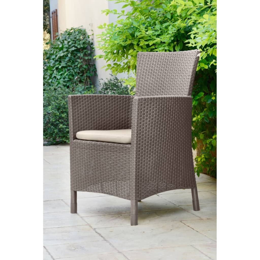 Keter Jeu de salle à manger d'extérieur 3 pcs Iowa Cappuccino 223929 Salons de jardin Keter