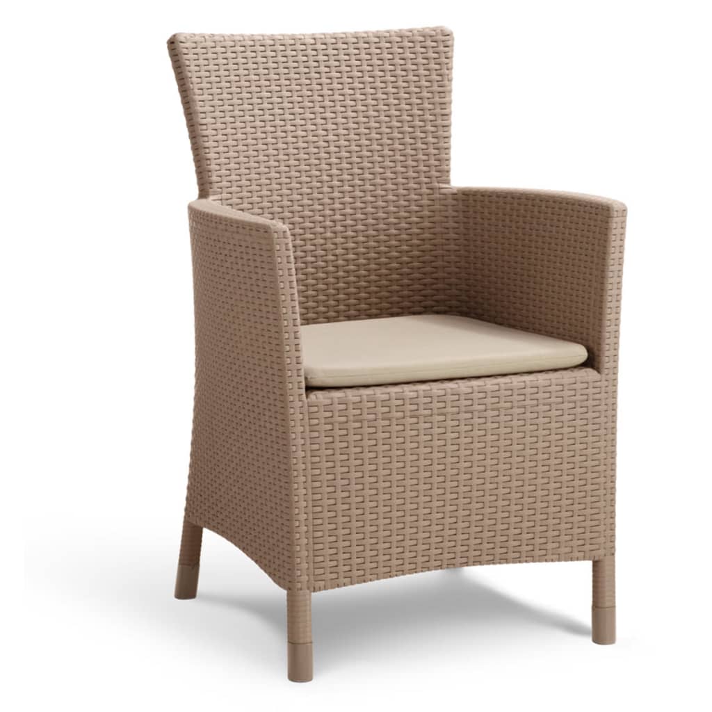 Keter Jeu de salle à manger d'extérieur 3 pcs Iowa Cappuccino 223929 Salons de jardin Keter