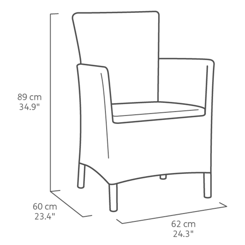 Keter Jeu de salle à manger d'extérieur 3 pcs Iowa Cappuccino 223929 Salons de jardin Keter
