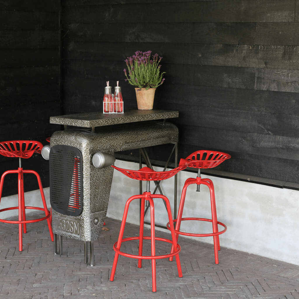 Chaise de tracteur de bar rouge Tabourets de bar Esschert Design