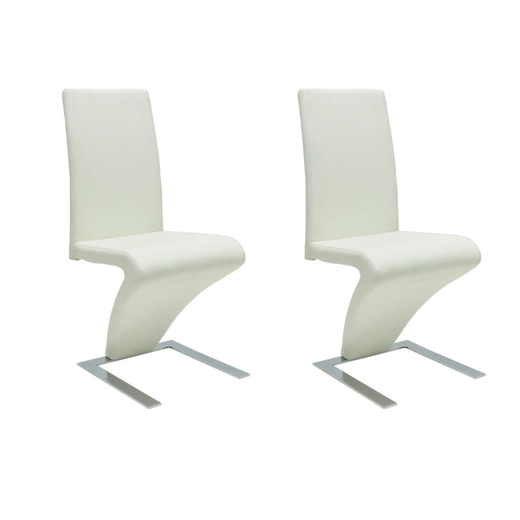 Chaises à manger lot de 2 blanc similicuir - XIOS