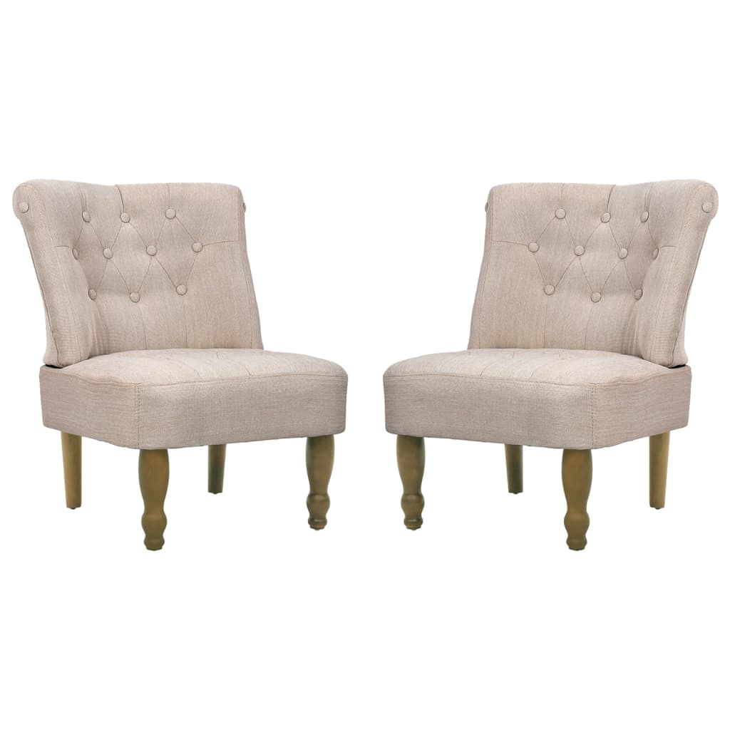 Chaises en style français lot de 2 crème tissu - XIOS