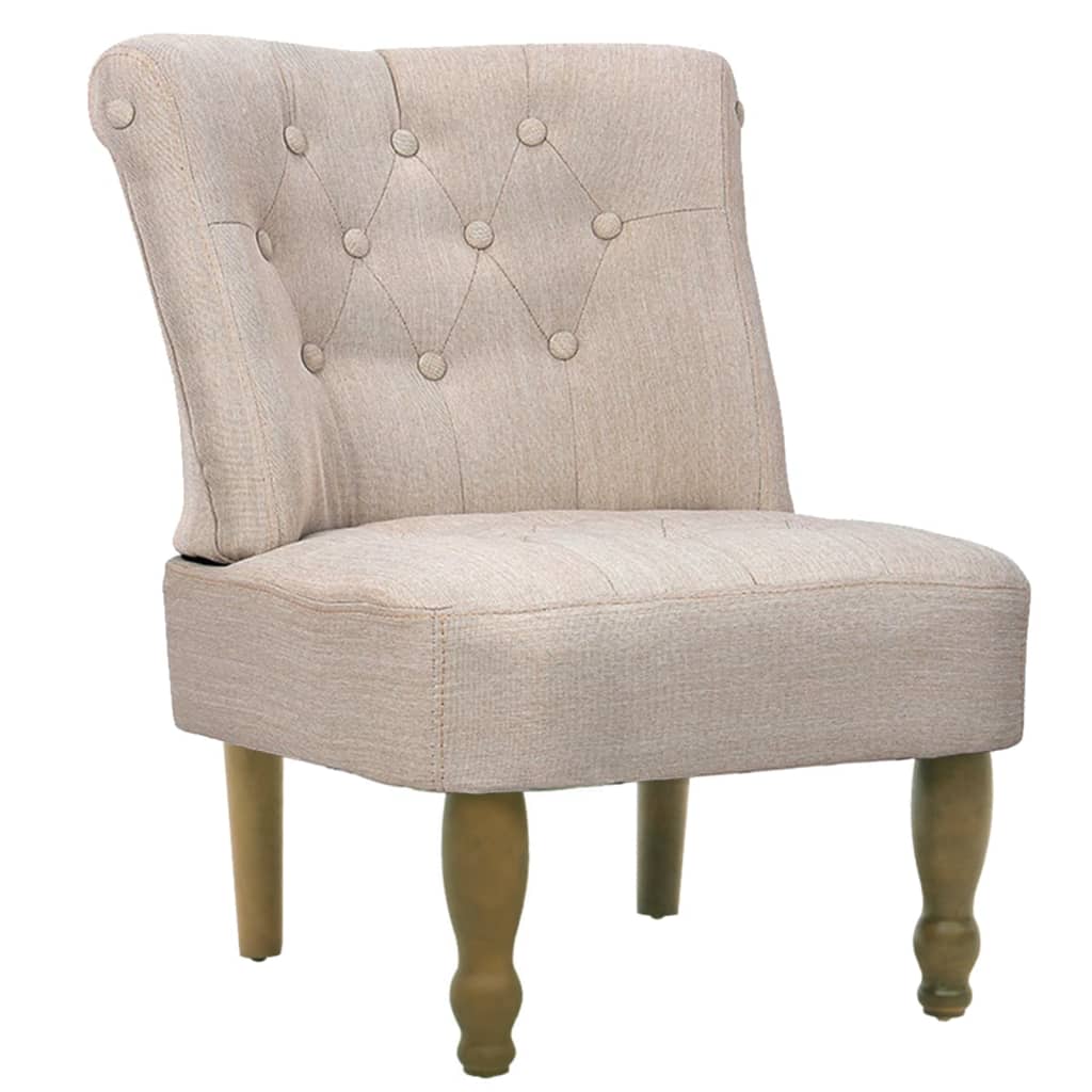 Chaises en style français lot de 2 crème tissu - XIOS