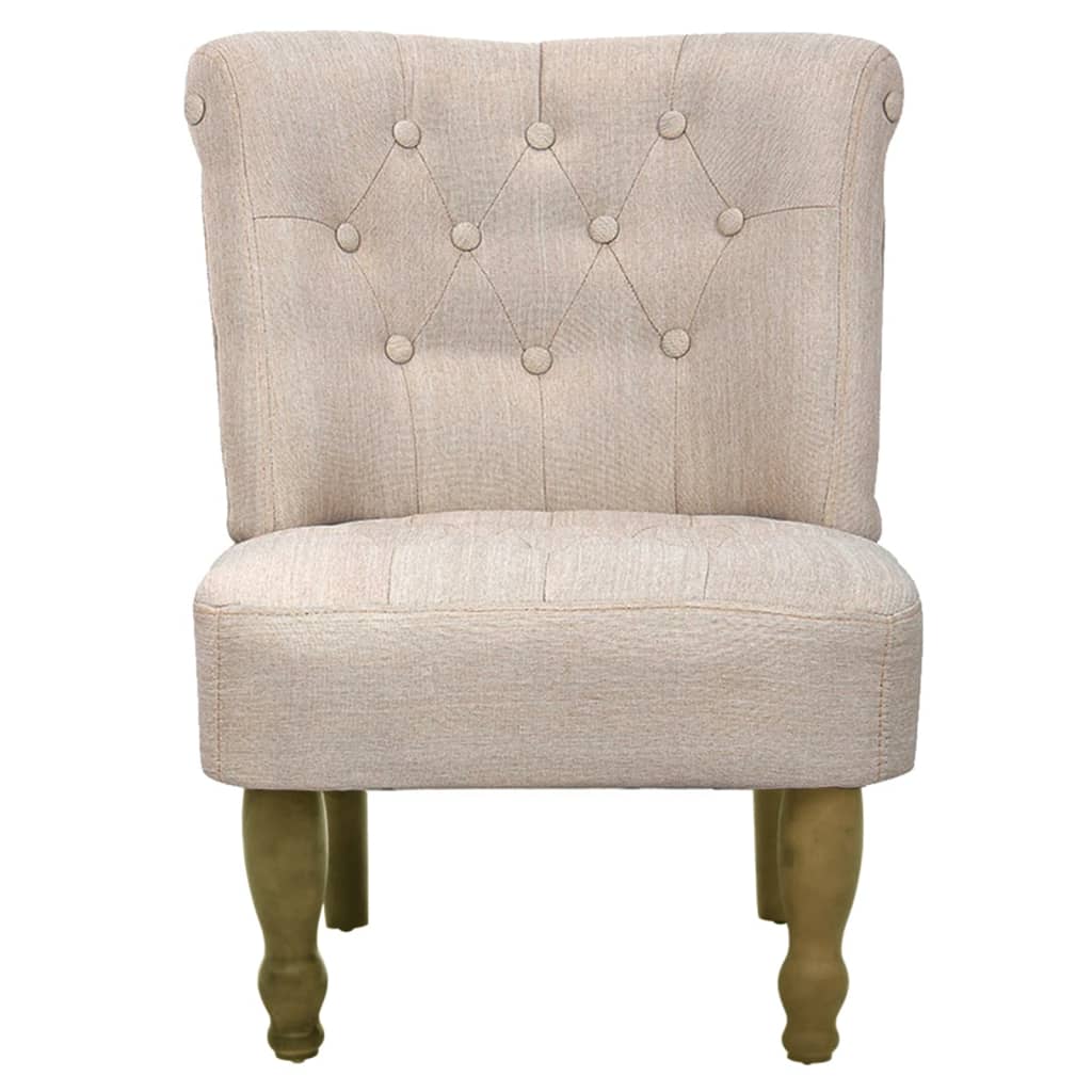 Chaises en style français lot de 2 crème tissu - XIOS