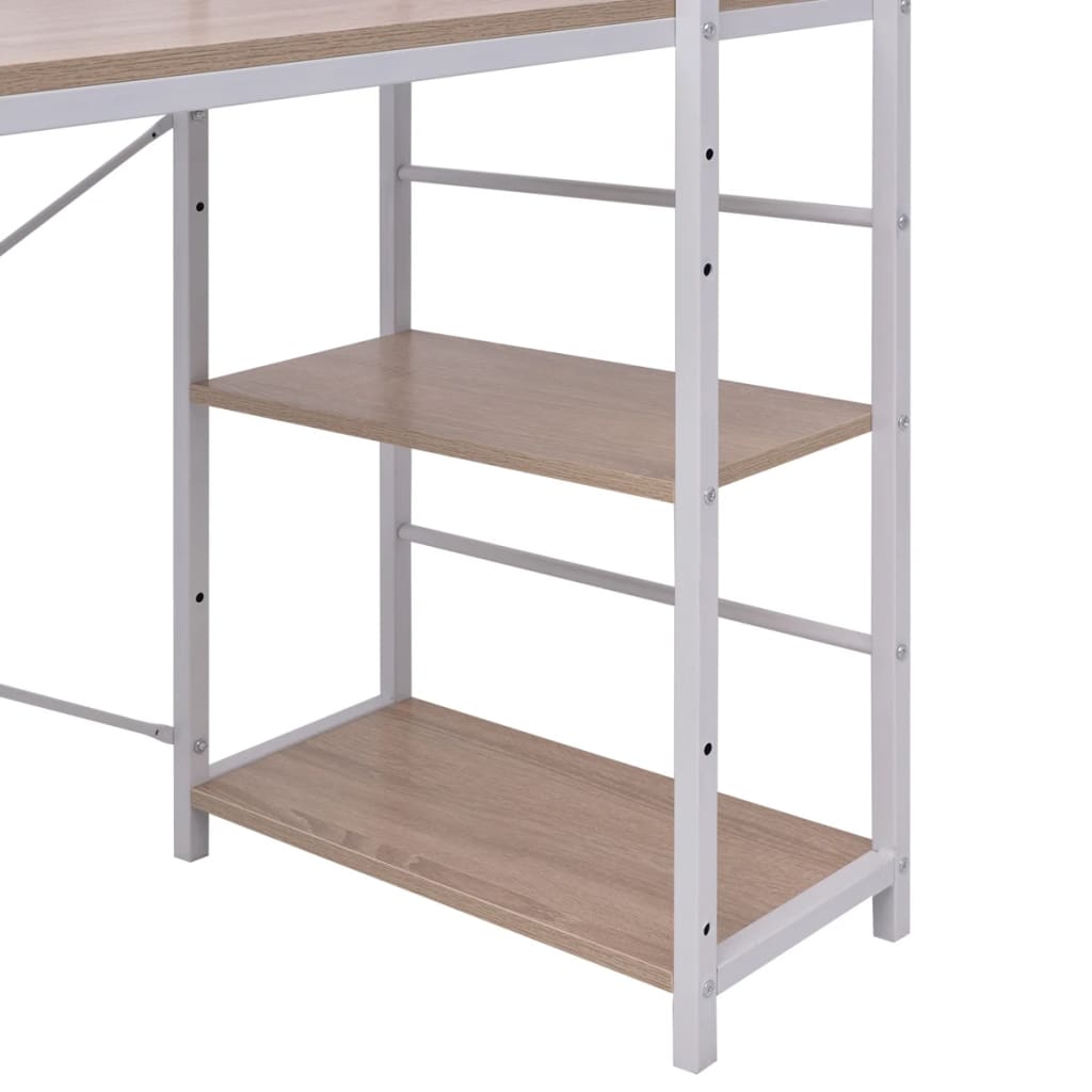 Bureau avec bibliothèque à 4 niveaux chêne - XIOS